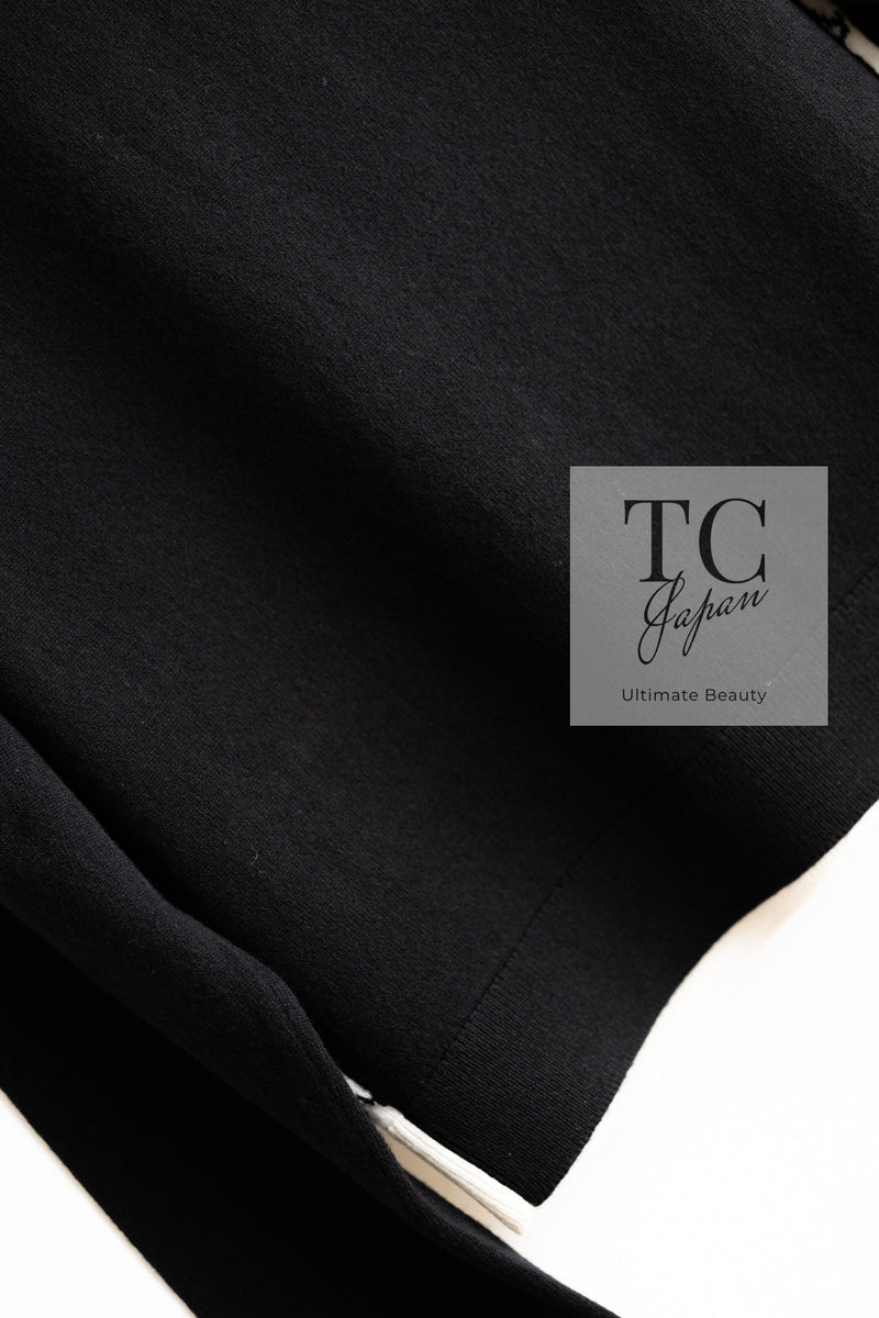 CHANEL 22C White Black Bird Pattern Cashmere Knit Cardigan 38 40 シャネル ホワイト ブラック トリ柄 カシミヤ ニット カーディガン 即発