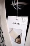 CHANEL 22C White Black Bird Pattern Cashmere Knit Cardigan 38 40 シャネル ホワイト ブラック トリ柄 カシミヤ ニット カーディガン 即発
