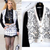CHANEL 22C White Black Bird Pattern Cashmere Knit Cardigan 38 40 シャネル ホワイト ブラック トリ柄 カシミヤ ニット カーディガン 即発