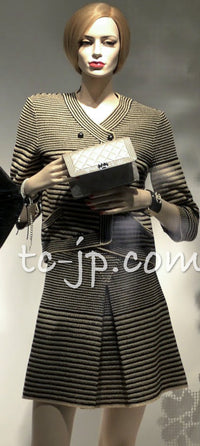 CHANEL 15S Red Blue Stripe Knit Cardigan 38 シャネル レッド ブルー ストライプ ニット カーディガン 即発