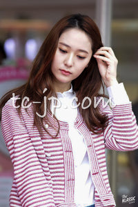CHANEL 15S Red Blue Stripe Knit Cardigan 38 シャネル レッド ブルー ストライプ ニット カーディガン 即発
