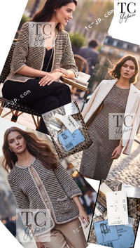 CHANEL 11S Champagne Gold Navy Knit Cardigan 34 シャネル シャンパンゴールド ネイビー 女優の ニット カーディガン 即発