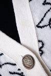 CHANEL 22C White Black Bird Pattern Cashmere Knit Cardigan 36 シャネル ホワイト ブラック トリ柄 カシミヤ ニット カーディガン 即発