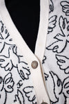 CHANEL 22C White Black Bird Pattern Cashmere Knit Cardigan 36 シャネル ホワイト ブラック トリ柄 カシミヤ ニット カーディガン 即発