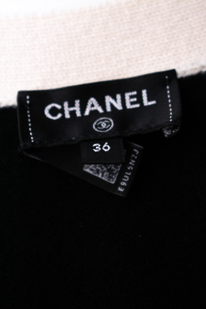 CHANEL 22C White Black Bird Pattern Cashmere Knit Cardigan 36 シャネル ホワイト ブラック トリ柄 カシミヤ ニット カーディガン 即発
