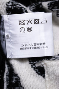 CHANEL 22C White Black Bird Pattern Cashmere Knit Cardigan 36 シャネル ホワイト ブラック トリ柄 カシミヤ ニット カーディガン 即発