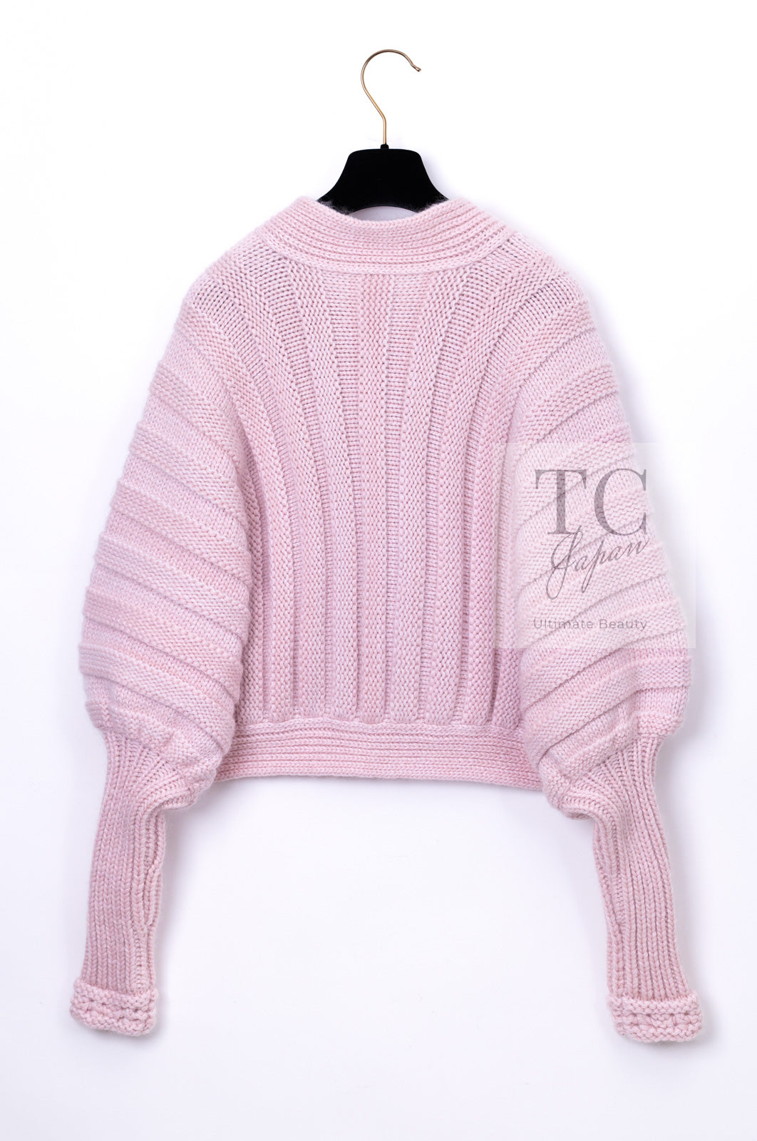 CHANEL 09A Pink Cashmere Dolman Sleeve CC Logo Buttons Knit Cardigan 40 42 44 シャネル ピンク カシミヤ ドルマンスリーブ ココボタン ニット カーディガン 即発