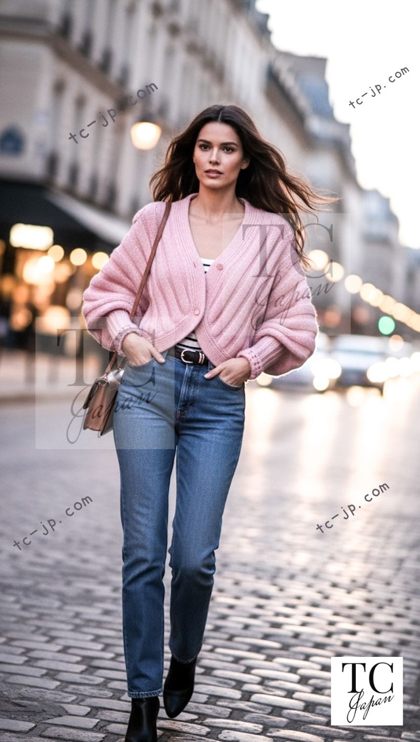 CHANEL 09A Pink Cashmere Dolman Sleeve CC Logo Buttons Knit Cardigan 40 42 44 シャネル ピンク カシミヤ ドルマンスリーブ ココボタン ニット カーディガン 即発