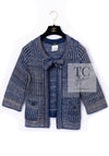 CHANEL 07S Navy Beige Silk Cotton Cashmere CC Logo Button Knit Cardigan 34 36 シャネル ネイビー ベージュ シルク コットン カシミヤ CC ココボタン ニット カーディガン 即発