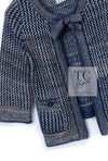 CHANEL 07S Navy Beige Silk Cotton Cashmere CC Logo Button Knit Cardigan 34 36 シャネル ネイビー ベージュ シルク コットン カシミヤ CC ココボタン ニット カーディガン 即発