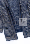 CHANEL 07S Navy Beige Silk Cotton Cashmere CC Logo Button Knit Cardigan 34 36 シャネル ネイビー ベージュ シルク コットン カシミヤ CC ココボタン ニット カーディガン 即発