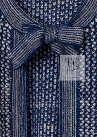 CHANEL 07S Navy Beige Silk Cotton Cashmere CC Logo Button Knit Cardigan 34 36 シャネル ネイビー ベージュ シルク コットン カシミヤ CC ココボタン ニット カーディガン 即発