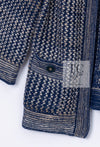 CHANEL 07S Navy Beige Silk Cotton Cashmere CC Logo Button Knit Cardigan 34 36 シャネル ネイビー ベージュ シルク コットン カシミヤ CC ココボタン ニット カーディガン 即発