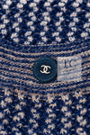 CHANEL 07S Navy Beige Silk Cotton Cashmere CC Logo Button Knit Cardigan 34 36 シャネル ネイビー ベージュ シルク コットン カシミヤ CC ココボタン ニット カーディガン 即発