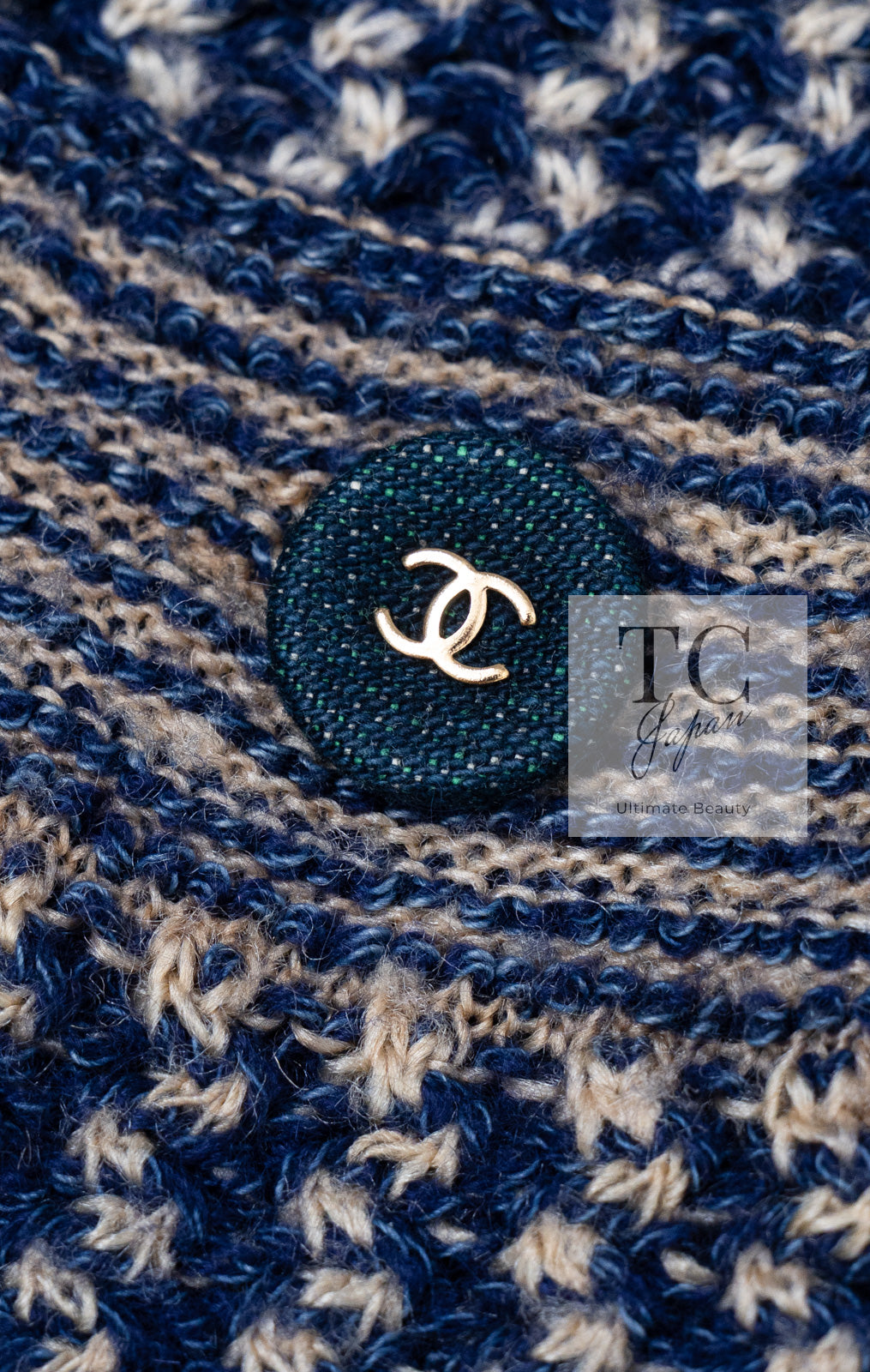 売れ筋商品|||シャネル カーディガン CHANEL 新品同様 ネイビー・ブルー・ブラック・ニット F36 CHANEL シャネル カーディガン 新品同様 ネイビー・ブルー