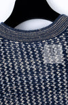 CHANEL 07S Navy Beige Silk Cotton Cashmere CC Logo Button Knit Cardigan 34 36 シャネル ネイビー ベージュ シルク コットン カシミヤ CC ココボタン ニット カーディガン 即発