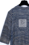 CHANEL 07S Navy Beige Silk Cotton Cashmere CC Logo Button Knit Cardigan 34 36 シャネル ネイビー ベージュ シルク コットン カシミヤ CC ココボタン ニット カーディガン 即発