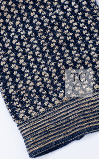 CHANEL 07S Navy Beige Silk Cotton Cashmere CC Logo Button Knit Cardigan 34 36 シャネル ネイビー ベージュ シルク コットン カシミヤ CC ココボタン ニット カーディガン 即発
