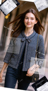 CHANEL 07S Navy Beige Silk Cotton Cashmere CC Logo Button Knit Cardigan 34 36 シャネル ネイビー ベージュ シルク コットン カシミヤ CC ココボタン ニット カーディガン 即発