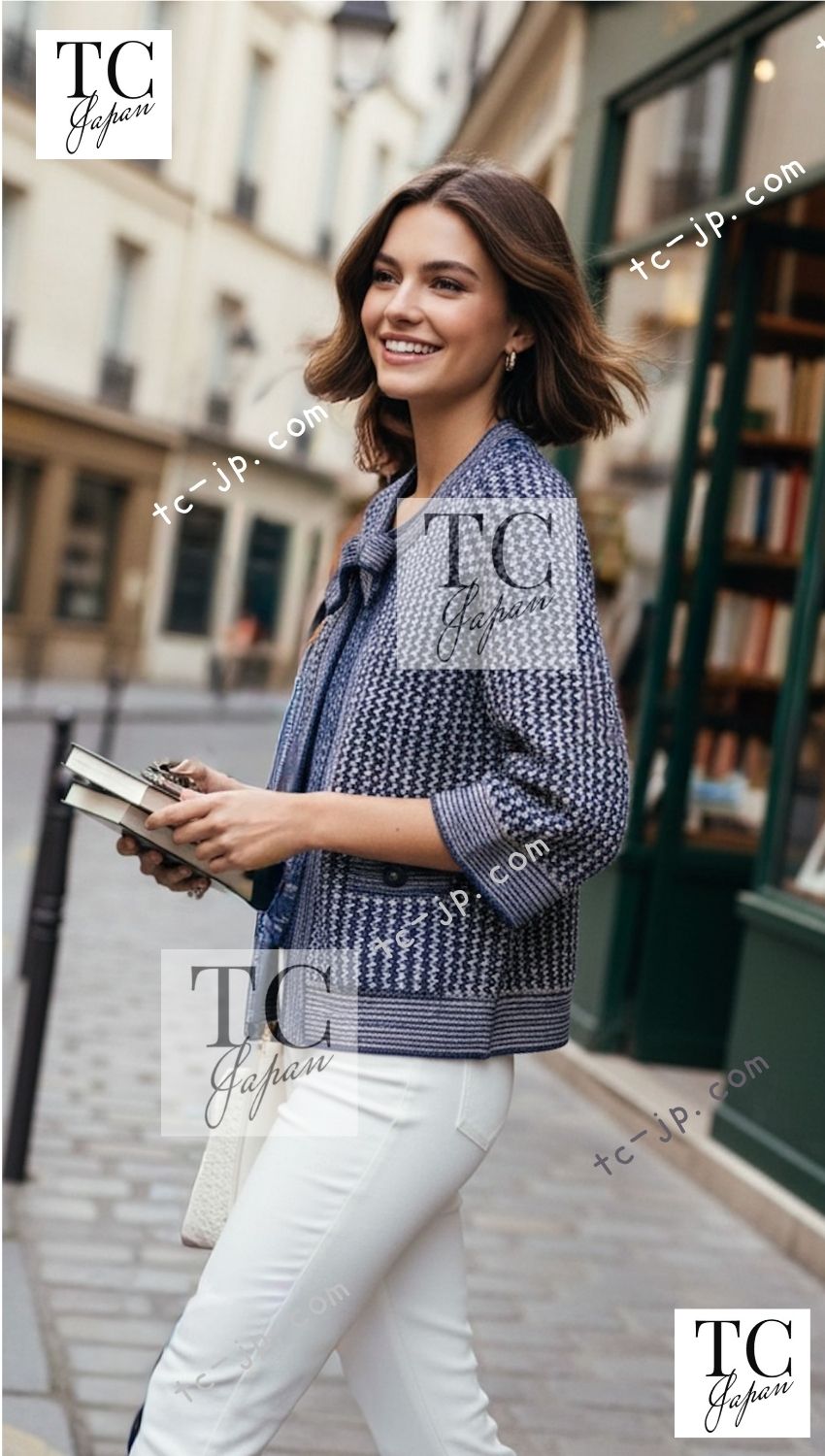 CHANEL 07S Navy Beige Silk Cotton Cashmere CC Logo Button Knit Cardigan 34 36 シャネル ネイビー ベージュ シルク コットン カシミヤ CC ココボタン ニット カーディガン 即発