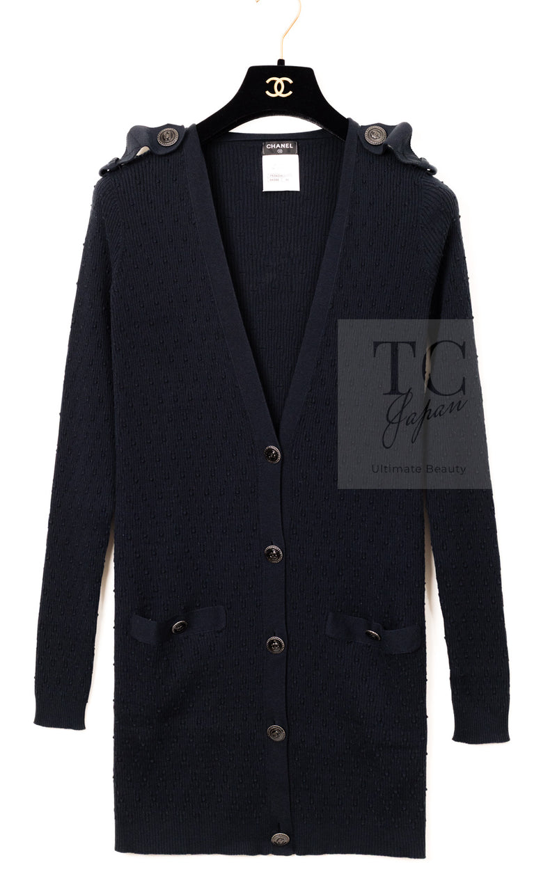 CHANEL 16S Black Cotton Silk Cardigan Tops Sweater Set 36 シャネル ブラック コットン シルク カーディガン トップス セーター セット 即発
