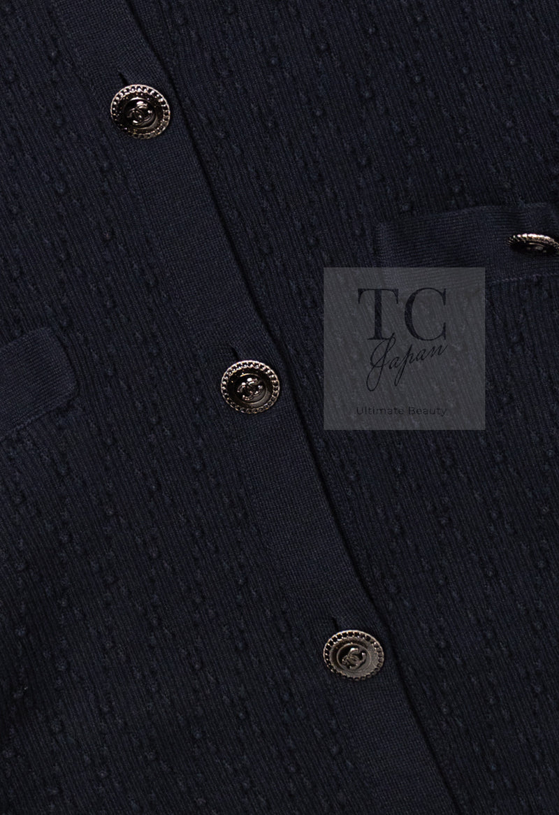 CHANEL 16S Black Cotton Silk Cardigan Tops Sweater Set 36 シャネル ブラック コットン シルク カーディガン トップス セーター セット 即発