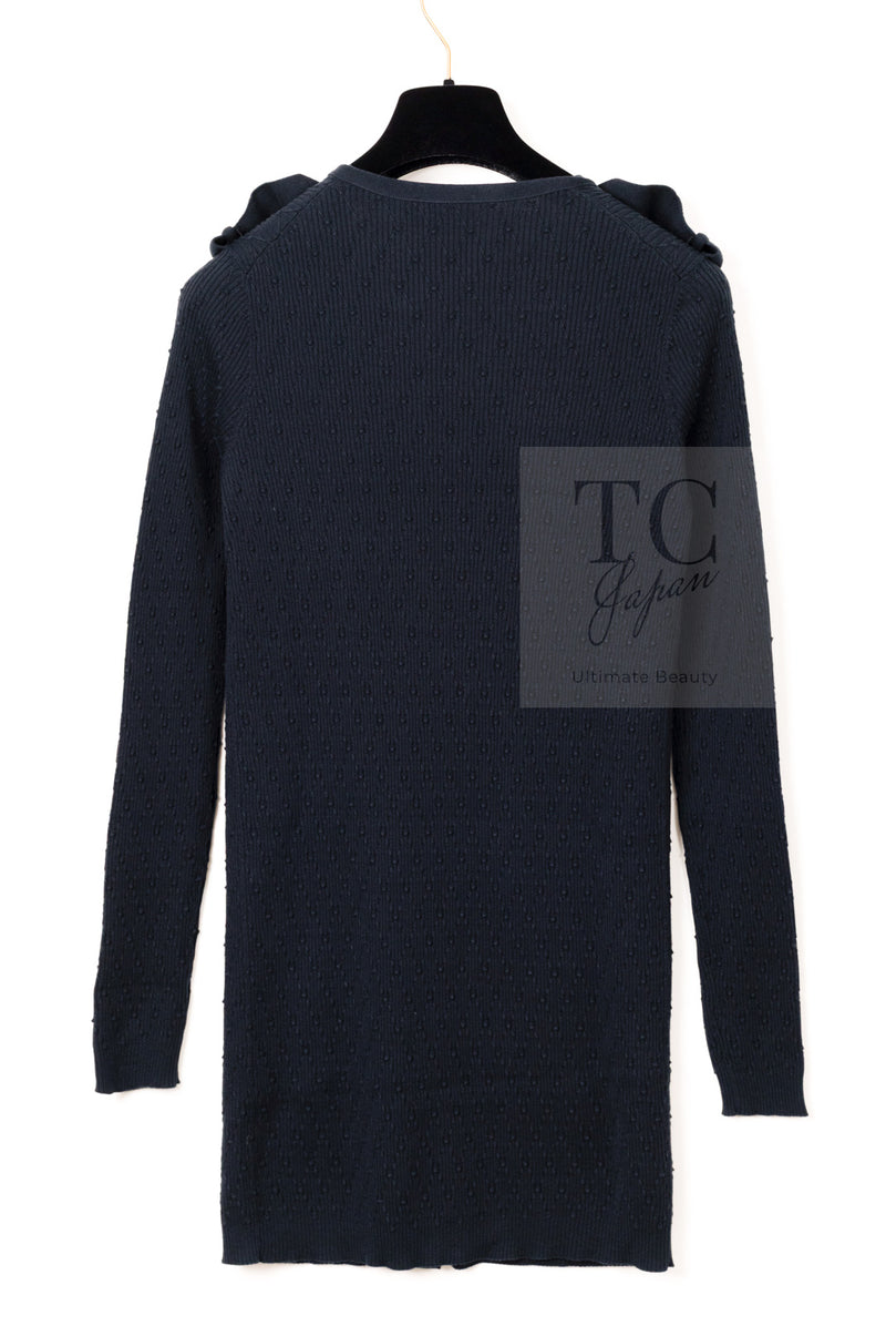 CHANEL 16S Black Cotton Silk Cardigan Tops Sweater Set 36 シャネル ブラック コットン シルク カーディガン トップス セーター セット 即発