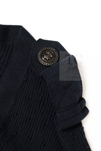 CHANEL 16S Black Cotton Silk Cardigan Tops Sweater Set 36 シャネル ブラック コットン シルク カーディガン トップス セーター セット 即発