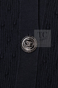 CHANEL 16S Black Cotton Silk Cardigan Tops Sweater Set 36 シャネル ブラック コットン シルク カーディガン トップス セーター セット 即発