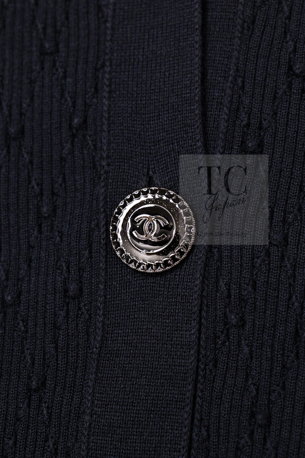 CHANEL 16S Black Cotton Silk Cardigan Tops Sweater Set 36 シャネル ブラック コットン シルク カーディガン トップス セーター セット 即発