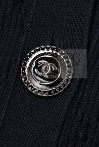CHANEL 16S Black Cotton Silk Cardigan Tops Sweater Set 36 シャネル ブラック コットン シルク カーディガン トップス セーター セット 即発