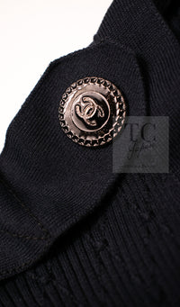 CHANEL 16S Black Cotton Silk Cardigan Tops Sweater Set 36 シャネル ブラック コットン シルク カーディガン トップス セーター セット 即発