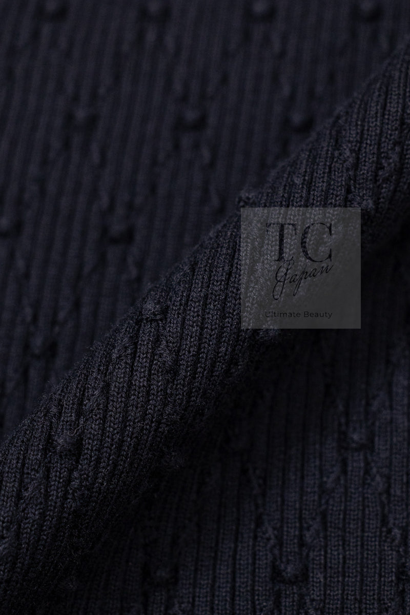 CHANEL 16S Black Cotton Silk Cardigan Tops Sweater Set 36 シャネル ブラック コットン シルク カーディガン トップス セーター セット 即発
