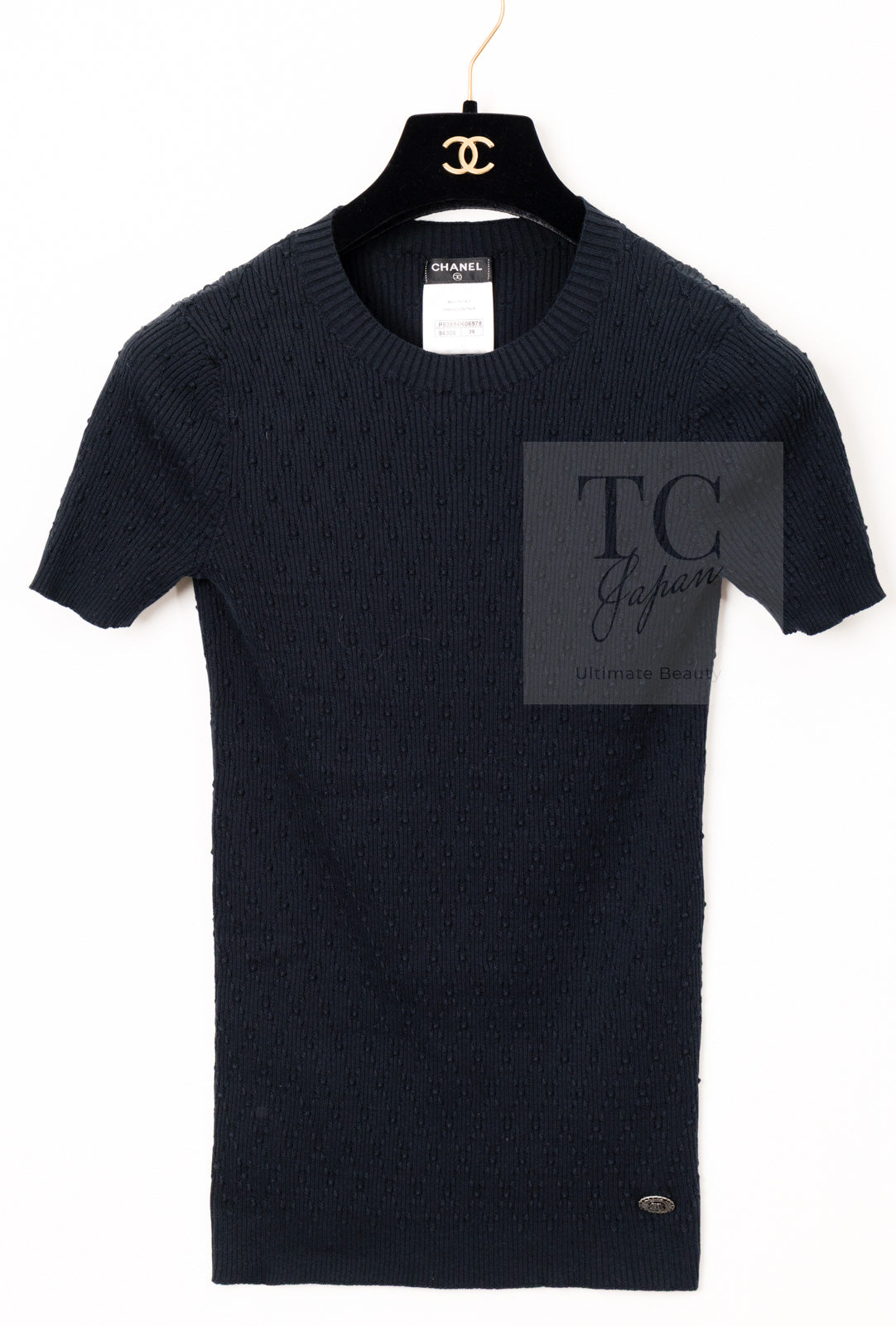 CHANEL 16S Black Cotton Silk Cardigan Tops Sweater Set 36 シャネル ブラック コットン シルク カーディガン トップス セーター セット 即発