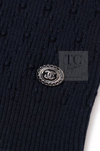 CHANEL 16S Black Cotton Silk Cardigan Tops Sweater Set 36 シャネル ブラック コットン シルク カーディガン トップス セーター セット