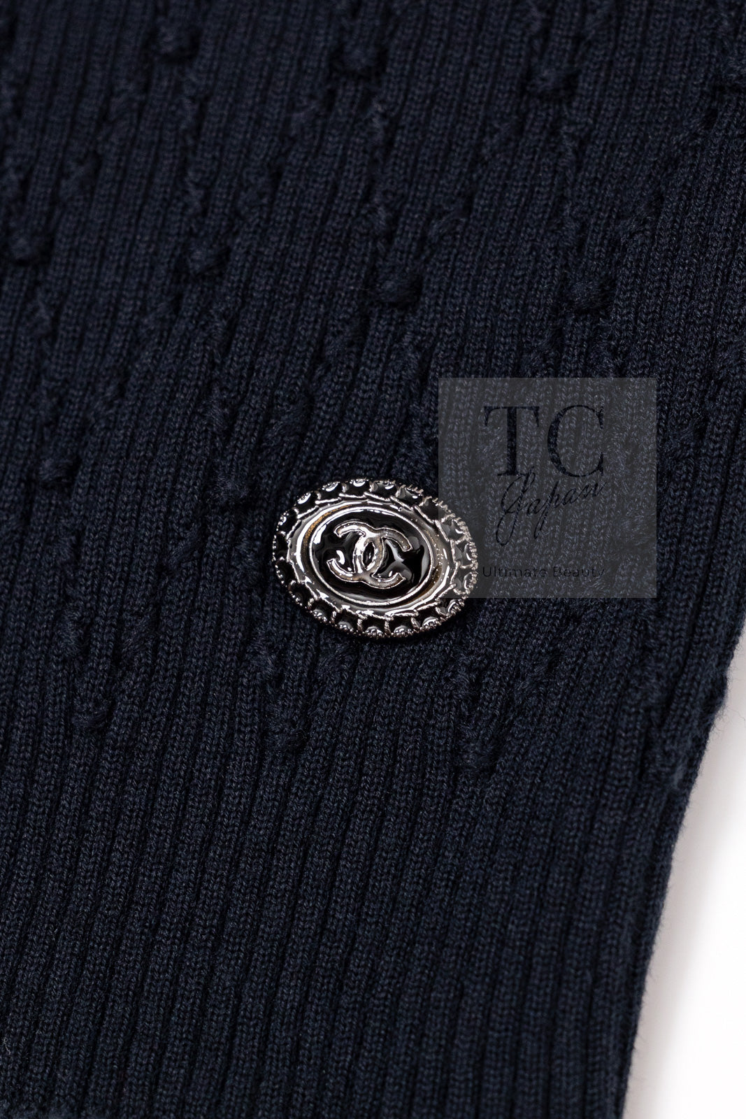 CHANEL 16S Black Cotton Silk Cardigan Tops Sweater Set 36 シャネル ブラック コットン シルク カーディガン トップス セーター セット