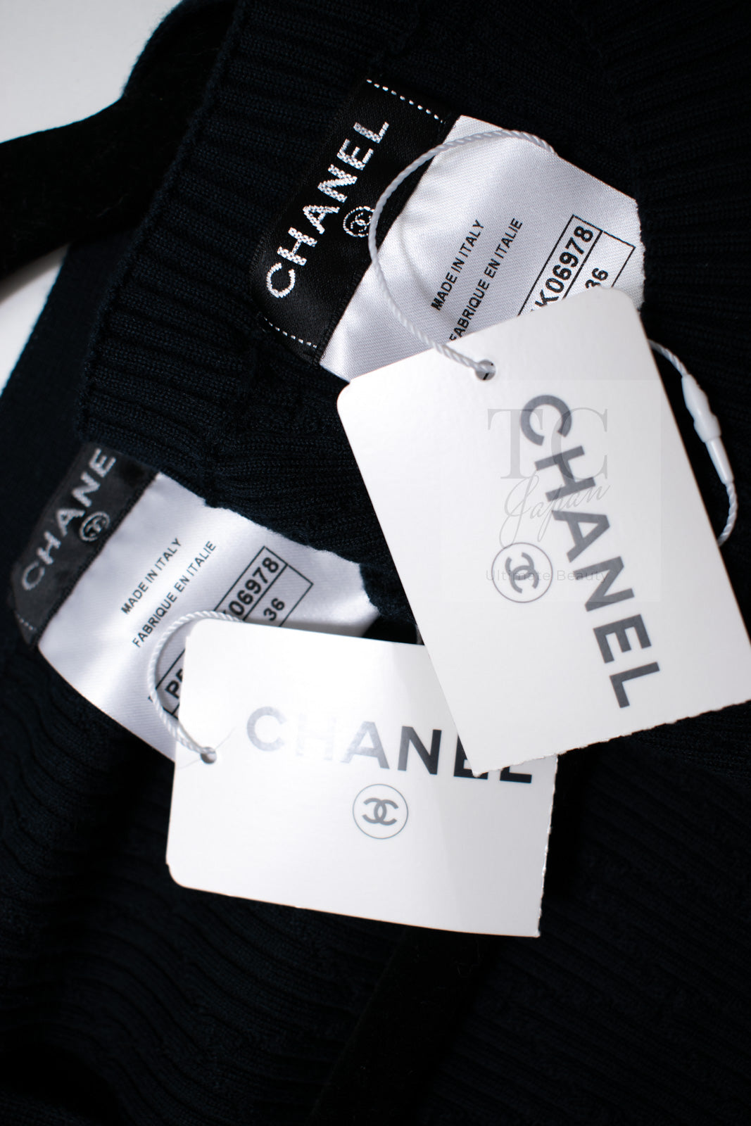 CHANEL 16S Black Cotton Silk Cardigan Tops Sweater Set 36 シャネル ブラック コットン シルク カーディガン トップス セーター セット