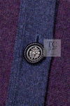 CHANEL 14B Plum Purple Lion Button Cashmere 100 Knit Cardigan 38 シャネル プラム パープル ライオンボタン カシミヤ 100 ニット カーディガン 即発