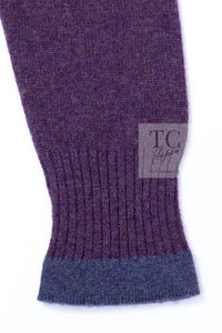 CHANEL 14B Plum Purple Lion Button Cashmere 100 Knit Cardigan 38 シャネル プラム パープル ライオンボタン カシミヤ 100 ニット カーディガン 即発