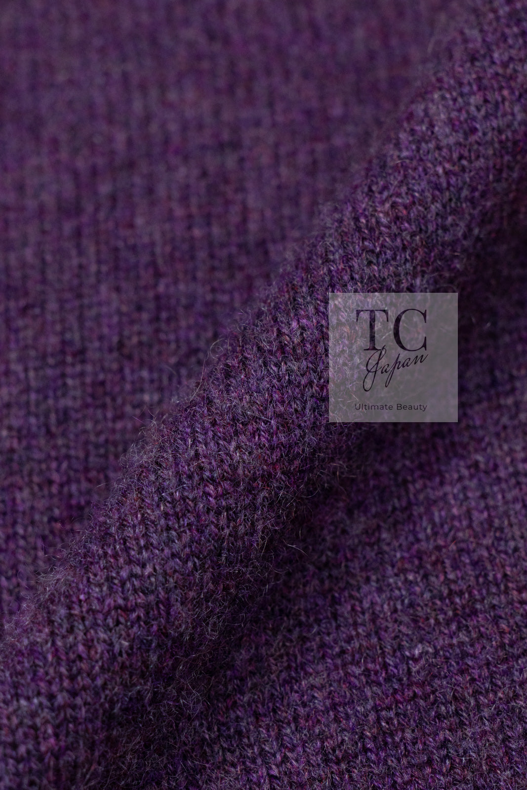 シャネル カーディガン CHANEL プラム パープル ライオンボタン