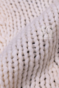 CHANEL 03A Ivory Creme Black Frill Wool Knit Cardigan 38 シャネル アイボリー クリーム ブラック フリル ウール ニット カーディガン 即発