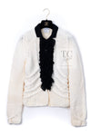 CHANEL 03A Ivory Creme Black Frill Wool Knit Cardigan 38 シャネル アイボリー クリーム ブラック フリル ウール ニット カーディガン 即発