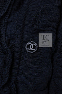 CHANEL 03A Ivory Creme Black Frill Wool Knit Cardigan 38 シャネル アイボリー クリーム ブラック フリル ウール ニット カーディガン 即発