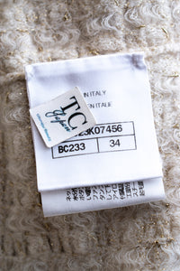 CHANEL 17PF Ivory Gold Metallic Super Soft Stretched Knit Cardigan 34 シャネル アイボリー ゴールド ふわふわ ニット ストレッチ カーディガン 即発