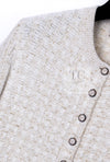 CHANEL 17PF Ivory Gold Metallic Super Soft Stretched Knit Cardigan Lion CC Button 38 シャネル アイボリー ゴールド ふわふわ ニット ストレッチ カーディガン ライオン CC ボタン 即発
