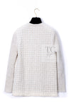 CHANEL 17PF Ivory Gold Metallic Super Soft Stretched Knit Cardigan Lion CC Button 38 シャネル アイボリー ゴールド ふわふわ ニット ストレッチ カーディガン ライオン CC ボタン 即発
