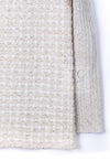 CHANEL 17PF Ivory Gold Metallic Super Soft Stretched Knit Cardigan Lion CC Button 38 シャネル アイボリー ゴールド ふわふわ ニット ストレッチ カーディガン ライオン CC ボタン 即発