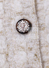 CHANEL 17PF Ivory Gold Metallic Super Soft Stretched Knit Cardigan Lion CC Button 38 シャネル アイボリー ゴールド ふわふわ ニット ストレッチ カーディガン ライオン CC ボタン 即発