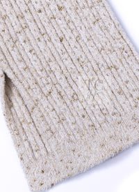 CHANEL 17PF Ivory Gold Metallic Super Soft Stretched Knit Cardigan Lion CC Button 38 シャネル アイボリー ゴールド ふわふわ ニット ストレッチ カーディガン ライオン CC ボタン 即発