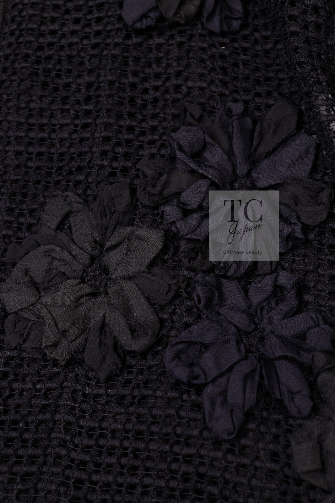 CHANEL 15S Black Floral Cardigan Jacket 38 40 42 シャネル ブラック フローラル 装飾 カーディガン ジャケット 即発